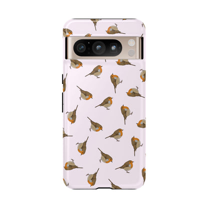 Rotkehlchen Handyhülle in Rosa | Vogel-Motiv für iPhone & Google Pixel