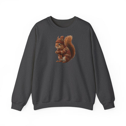 Eichhörnchen in Strick Weihnachts-Sweatshirt | Unisex Tiermotiv Sweater für Tierfreunde & Tierbeobachter