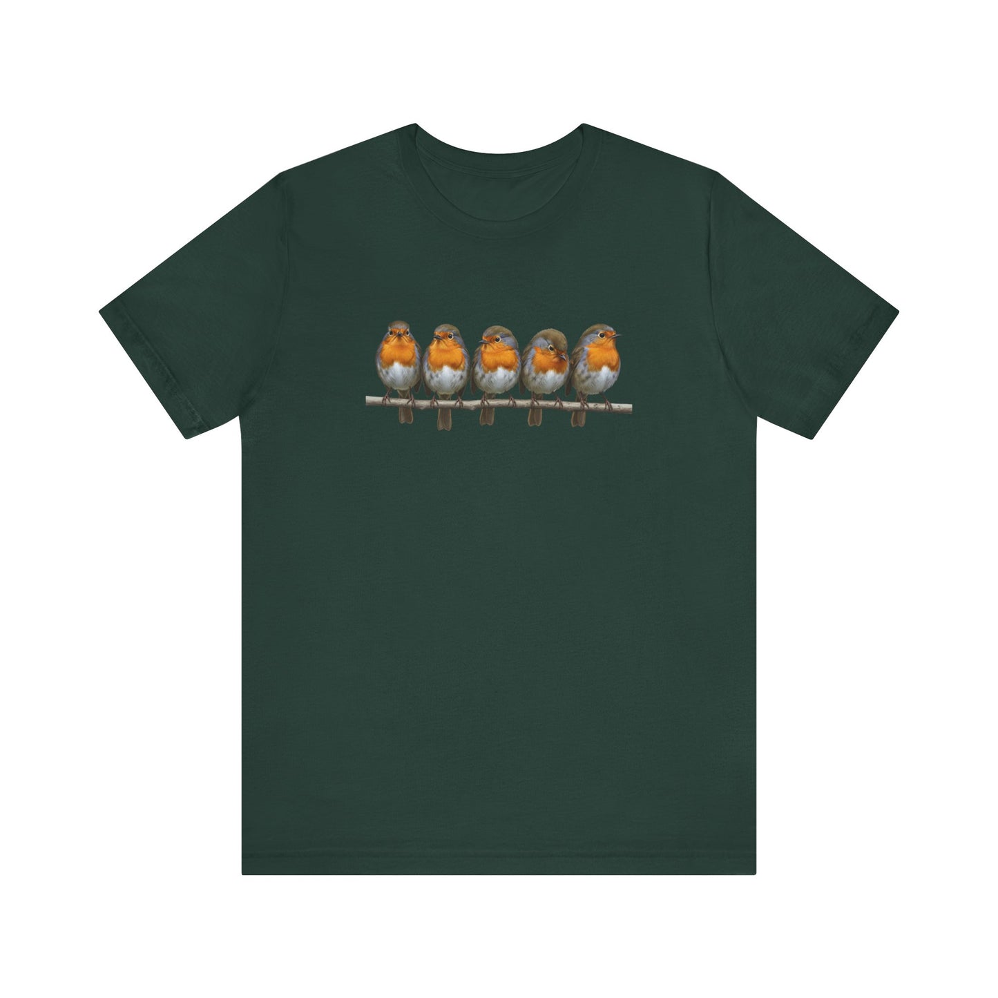 Rotkehlchen T-Shirt (Unisex) – Weiches Premium Shirt mit Einzigartigem Vogelmotiv
