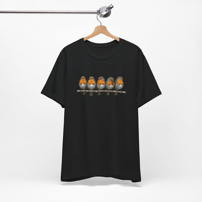 Rotkehlchen T-Shirt (Unisex) – Weiches Premium Shirt mit Einzigartigem Vogelmotiv