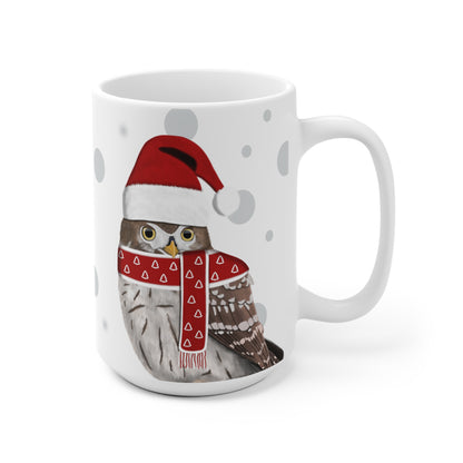 Eule als Weihnachtsmann Vogel Tasse