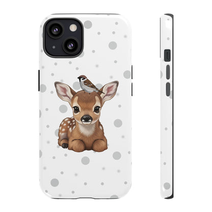Feldsperling mit Rehkitz iPhone & Google Pixel Tiermotiv Handyhülle - Tierisch guter Schutz
