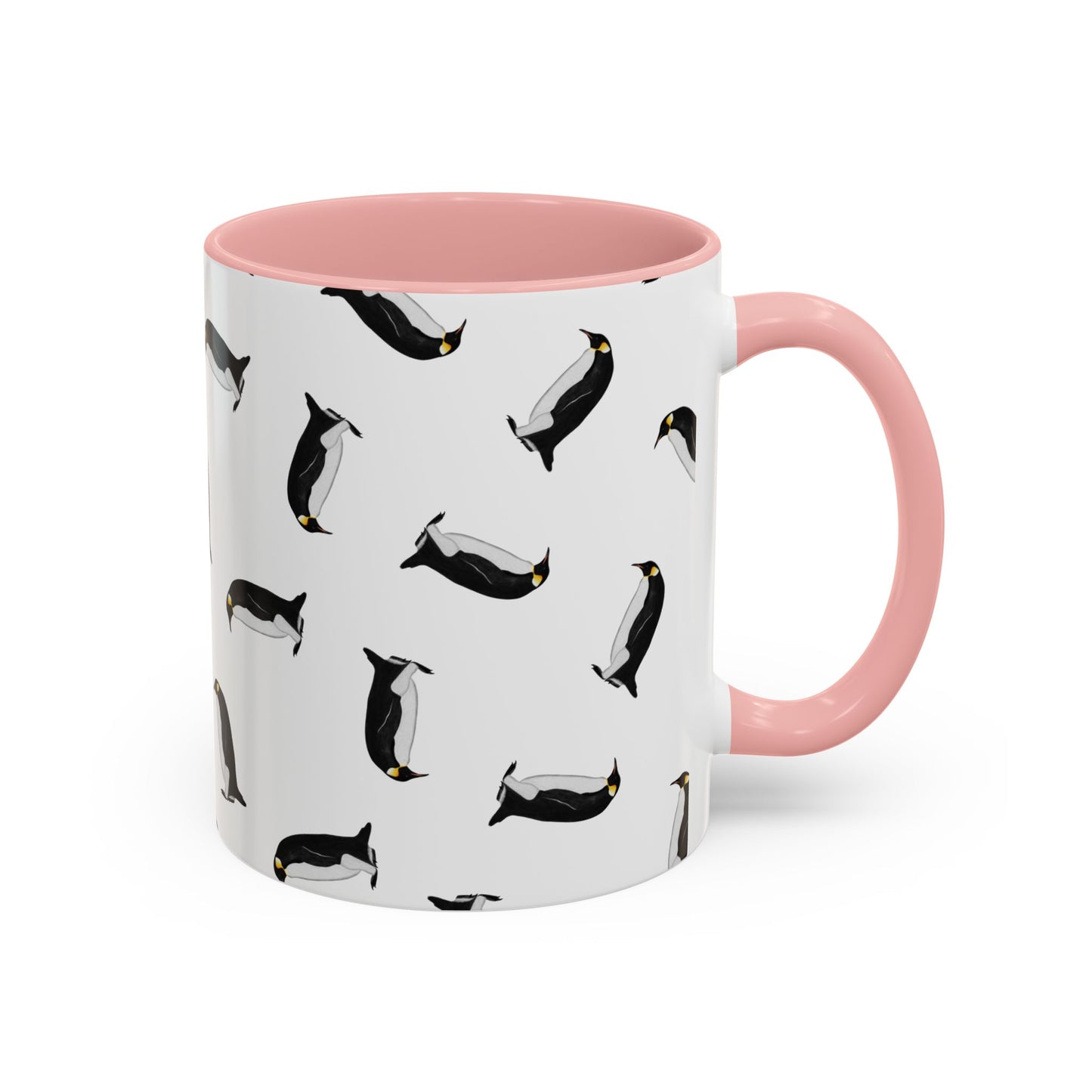 Pinguin Tasse mit Streumuster | Vogelmotiv Kaffeebecher für Vogelbeobachter & Naturfreunde – Accent Coffee Mug,