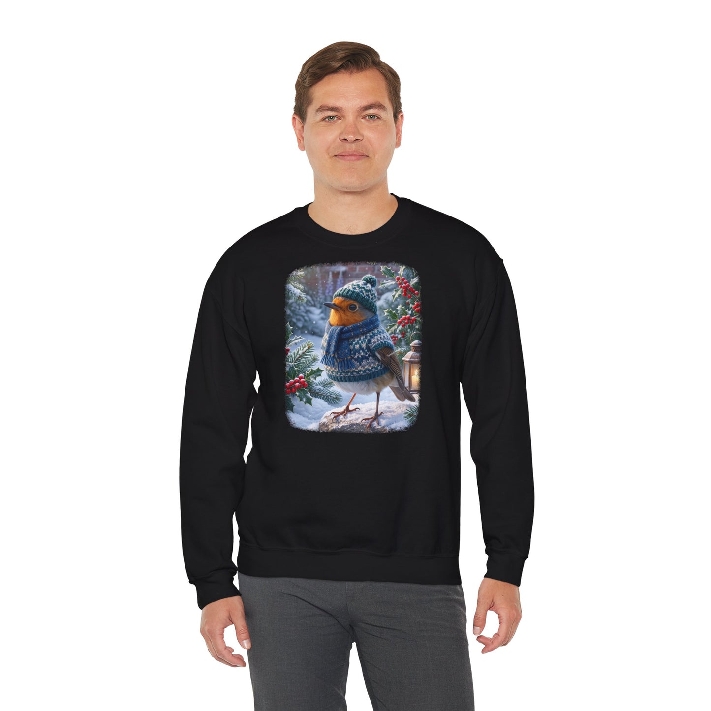 Premium Sweatshirt Rosi Rotkehlchen im kuschelinge Winter-Outfit
