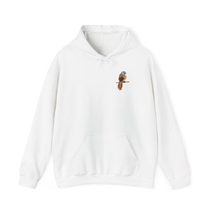 Bartmeise Hoodie – Minimalistischer Kapuzenpullover mit Brustmotiv für Vogelfreunde