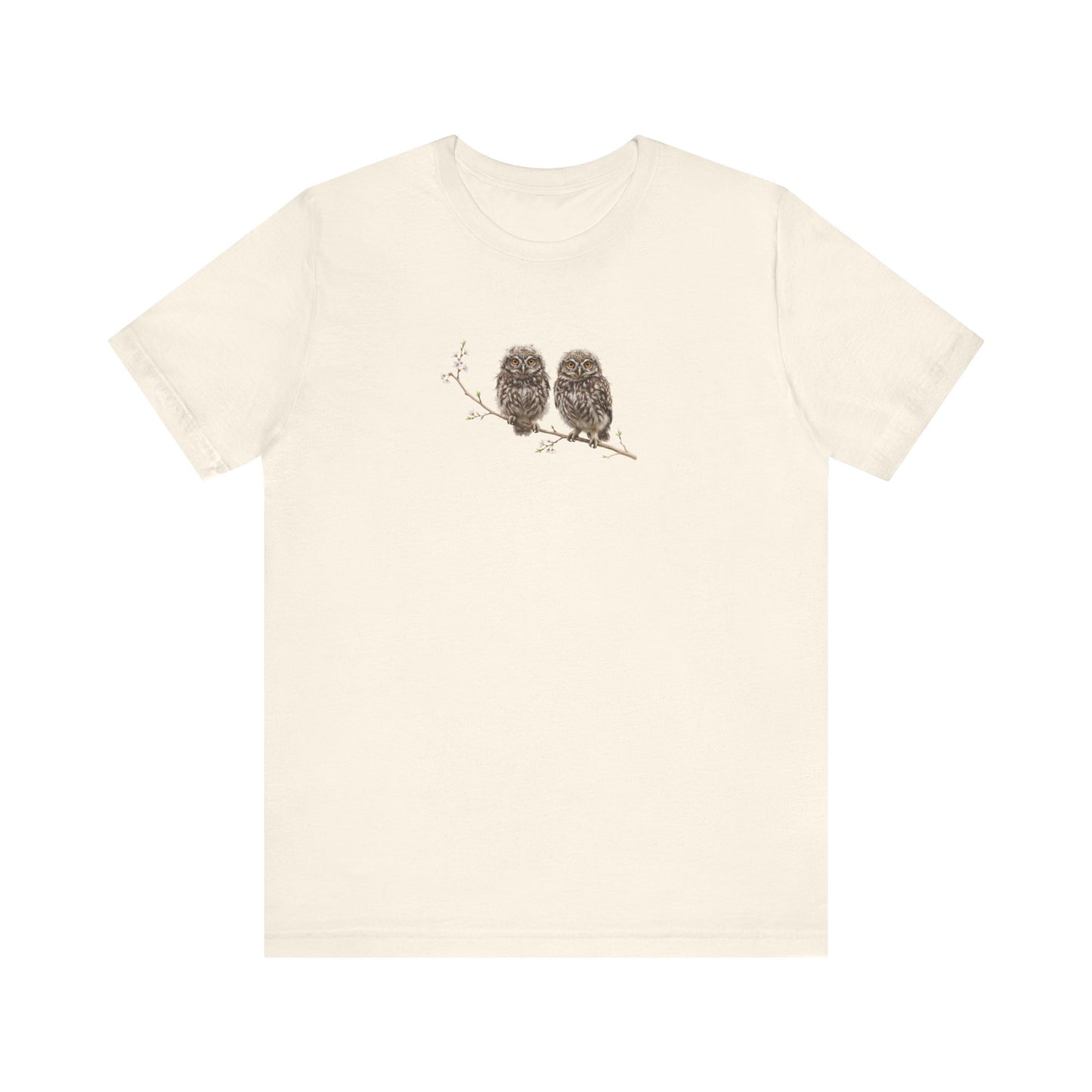 Steinkauz Ästling T-Shirt | Süßes Frühlingsblüten Vogelmotiv für Vogelbeobachter
