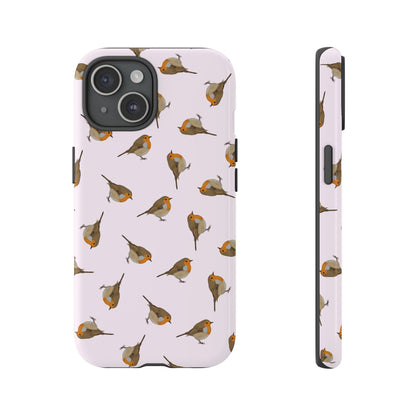 Rotkehlchen Handyhülle in Rosa | Vogel-Motiv für iPhone & Google Pixel