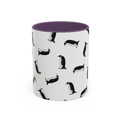 Pinguin Tasse mit Streumuster | Vogelmotiv Kaffeebecher für Vogelbeobachter & Naturfreunde in Yellow
