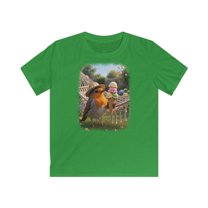 Premium Kinder T-Shirt Rosi Rotkehlchen und das Riesen-Eis
