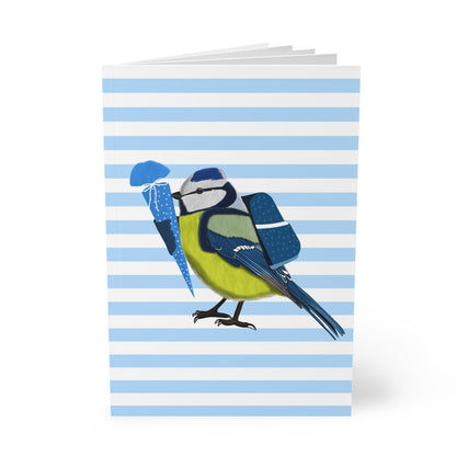 Blaumeise Notizbuch Geschenk zur Einschulung  A5 Softcover 150 Seiten Liniert