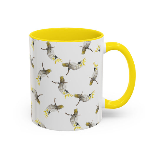 Kakadu Tasse mit Streumuster | Vogelmotiv Kaffeebecher für Vogelbeobachter & Naturfreunde