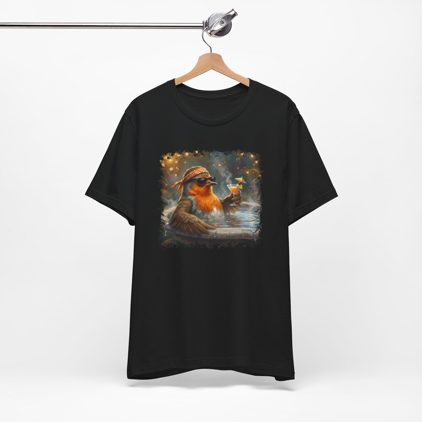 Rocky Rotkehlchen im Urlaubsmodus | Lustiges Vogel T-Shirt | Unisex