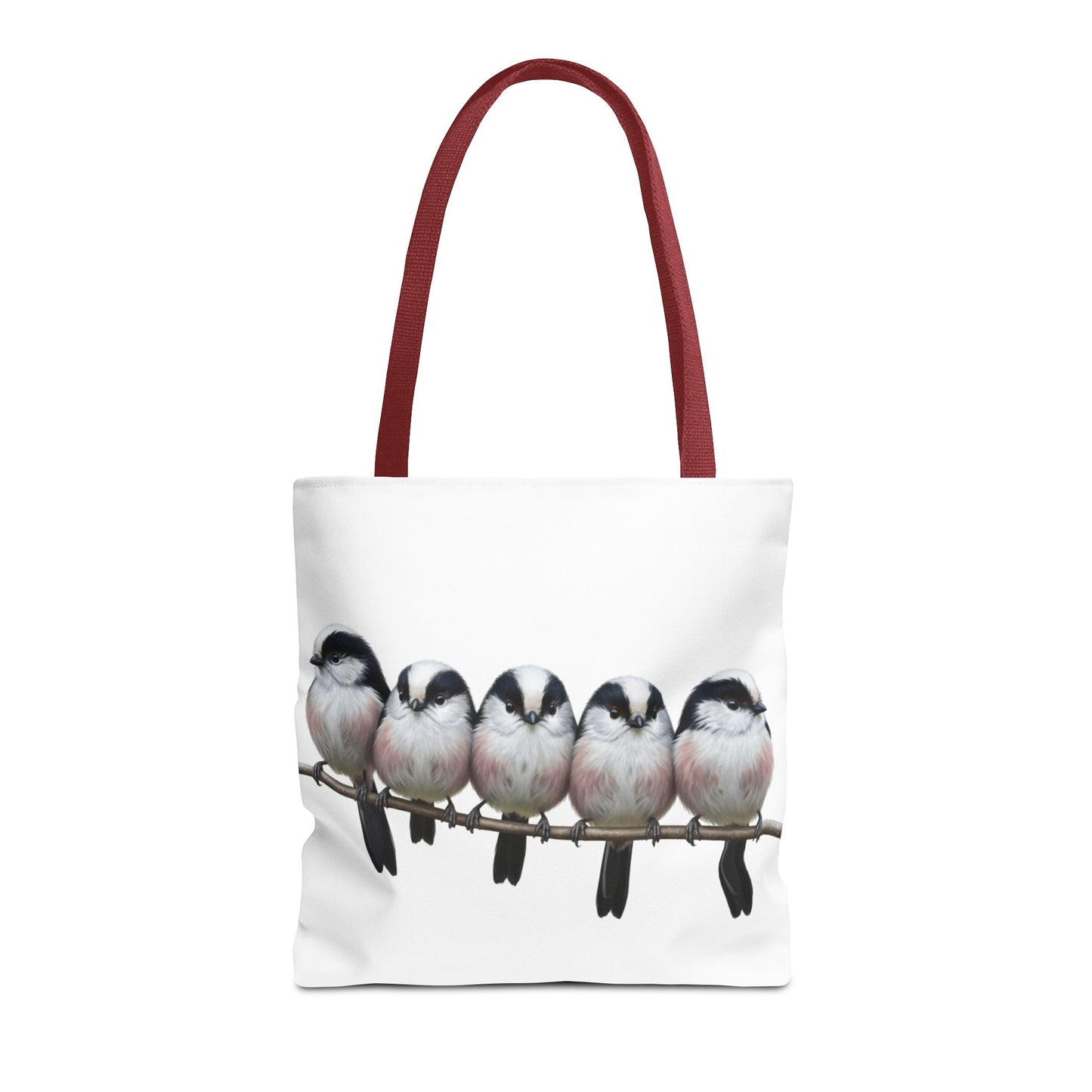Schwanzmeisen Tragetasche 40x40cm Vogel Tasche Weiß für Vogelbeobachter