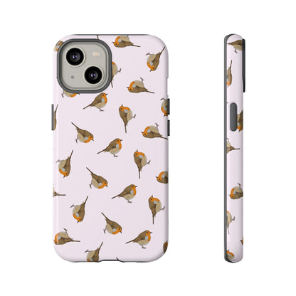 Rotkehlchen Handyhülle in Rosa | Vogel-Motiv für iPhone & Google Pixel