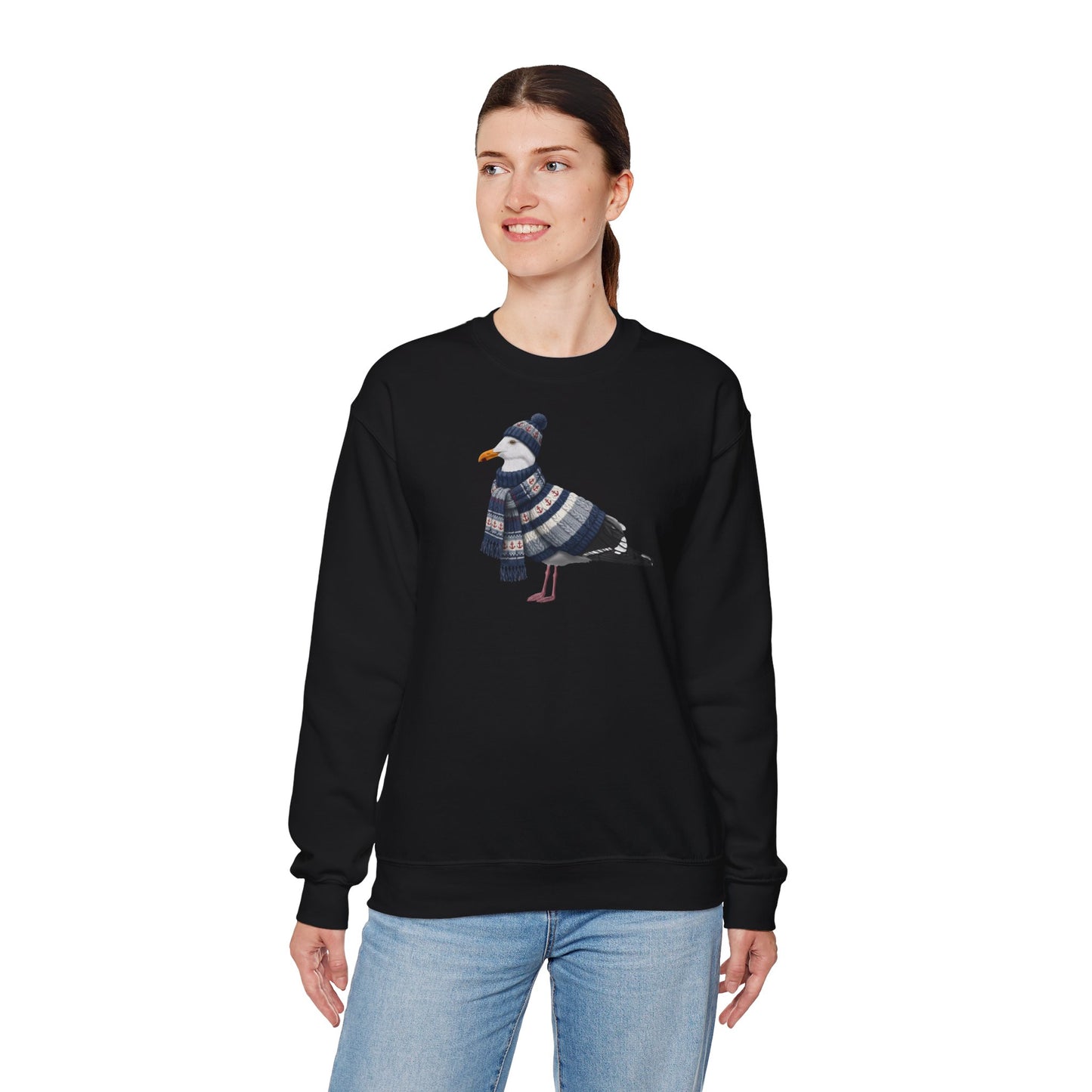 Möwe in Strick Weihnachts-Sweatshirt | Unisex Vogel Sweater für Vogelfreunde & Vogelbeobachter