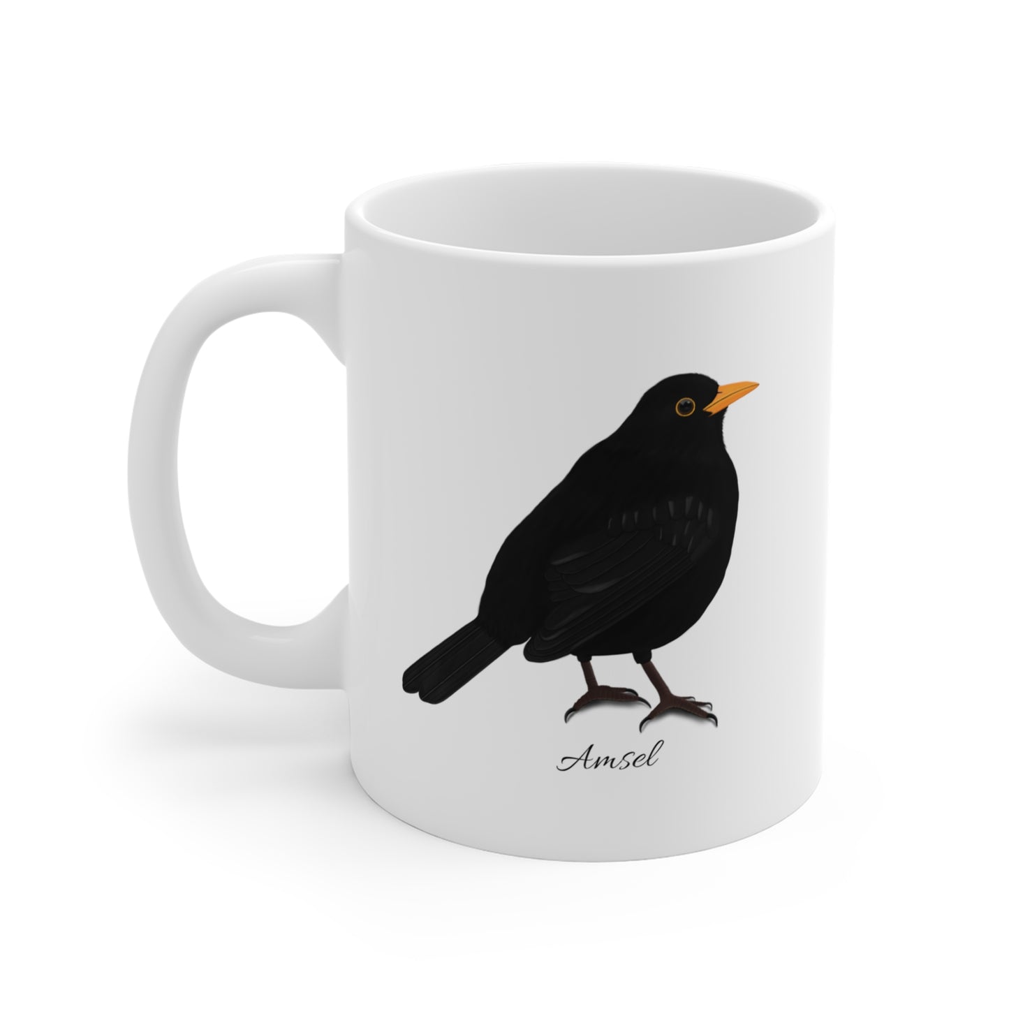 Amsel Vogel Tasse Weiß für Vogelbeobachter