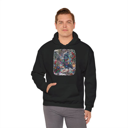 Premium Hoodie Taube und die Lichterkette im winterlichen Garten für Vogelbeoachter