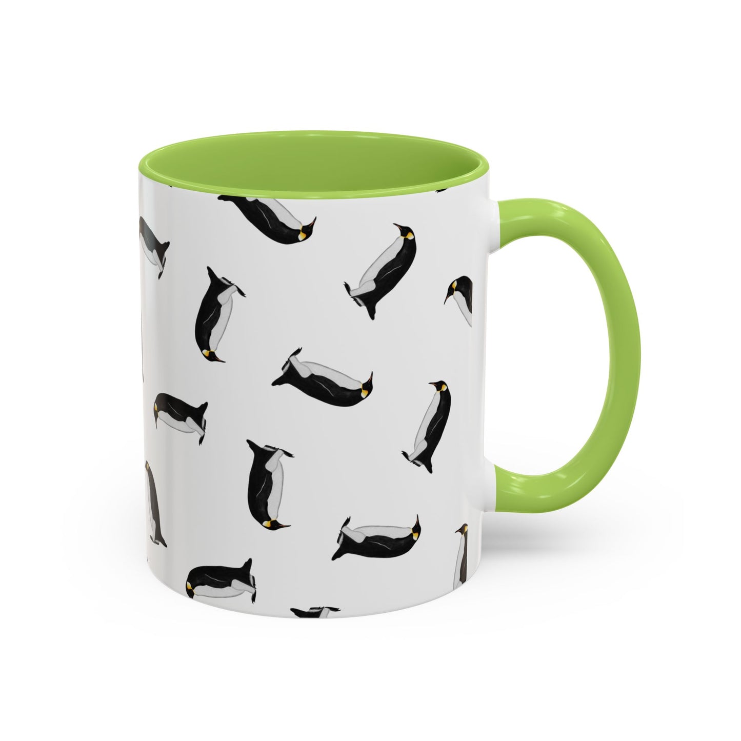 Pinguin Tasse mit Streumuster | Vogelmotiv Kaffeebecher für Vogelbeobachter & Naturfreunde – Accent Coffee Mug and Birds Design style