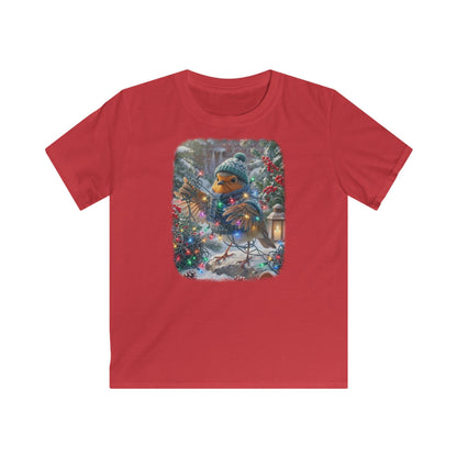 Premium Kinder T-Shirt Rosi Rotkehlchen und die Lichterkette im Garten