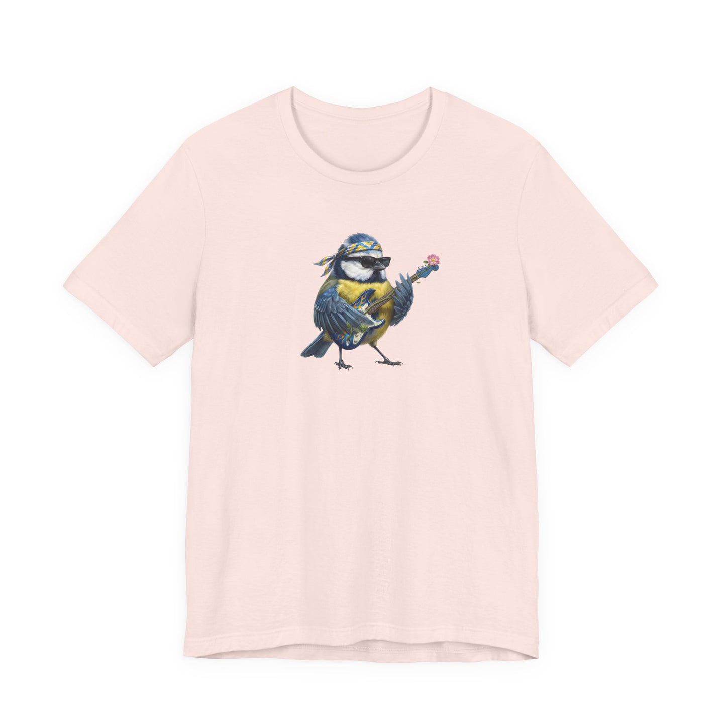 Bert Blaumeise Blumen-Gitarre Premium T-Shirt – Die Gartenvögel Band 2 Merch (Unisex)