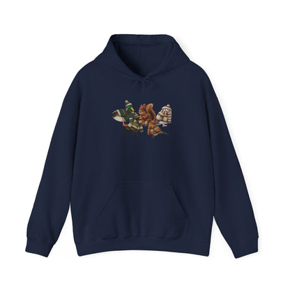 Lustiger Vogelmotiv Winter Hoodie: Die Tier-Gang im Strick-Outfit