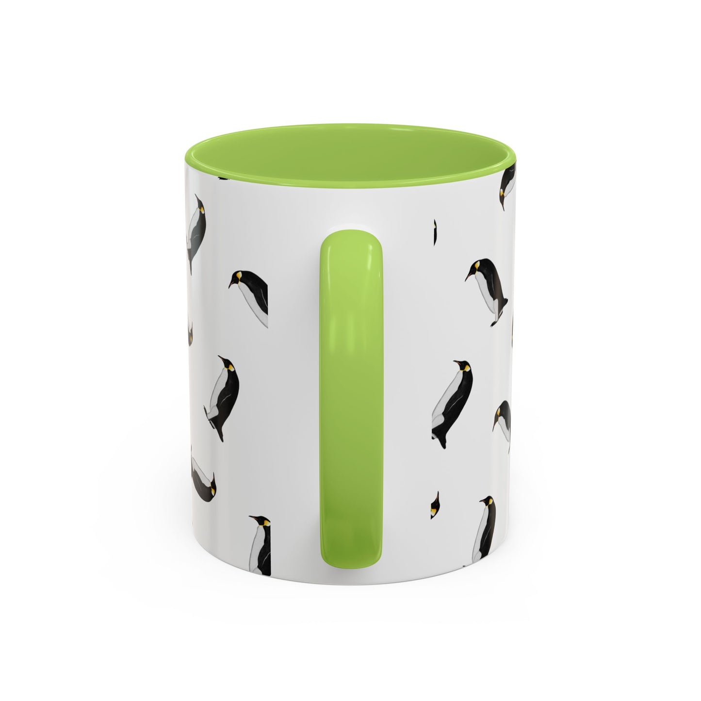 Pinguin Tasse mit Streumuster | Vogelmotiv Kaffeebecher für Vogelbeobachter & Naturfreunde in Yellow