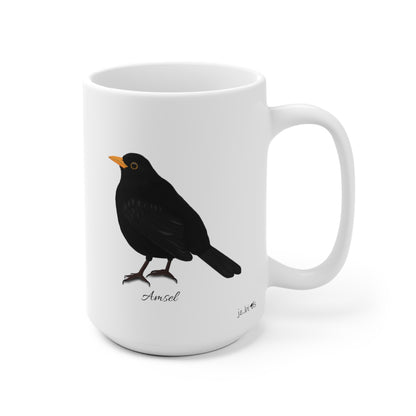 Amsel Vogel Tasse Weiß für Vogelbeobachter