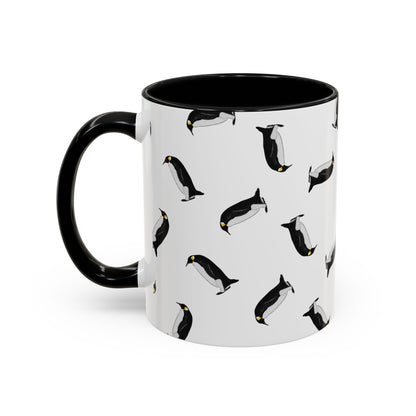 Pinguin Tasse mit Streumuster | Vogelmotiv Kaffeebecher für Vogelbeobachter & Naturfreunde – Accent Coffee Mug and Birds Design style