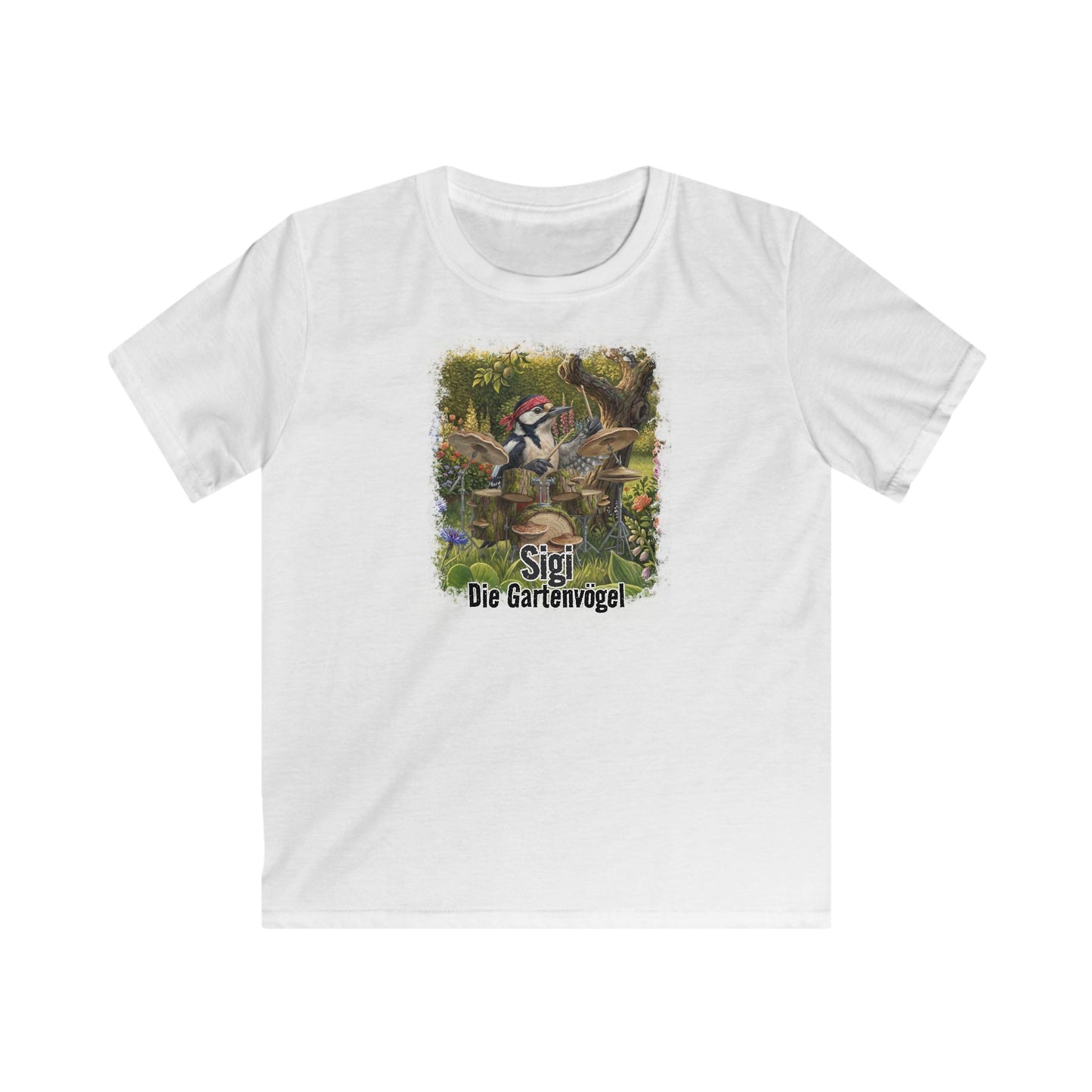 Specht Kinder T-Shirt – bird guitar und birthday shirt Stil