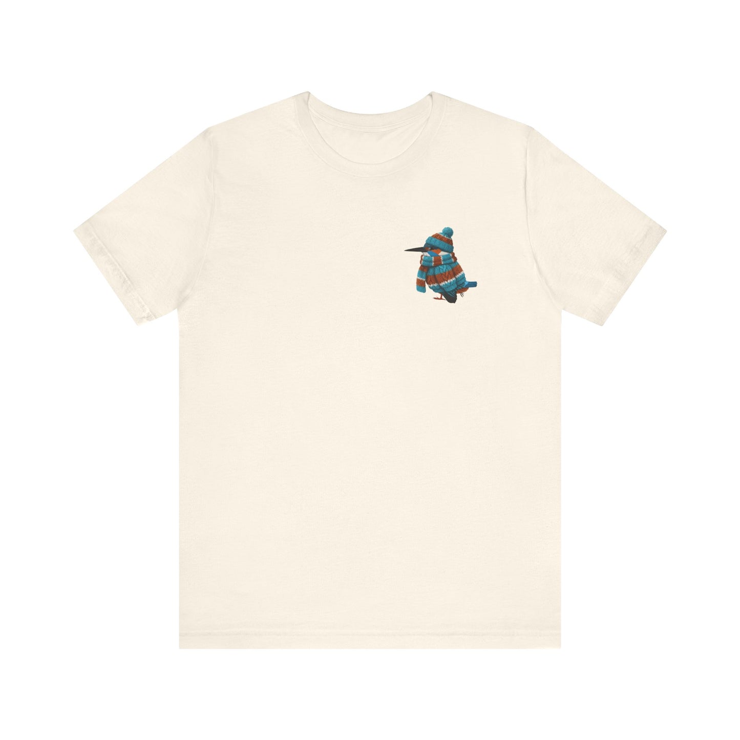 Eisvogel in Strick T-Shirt – Weiches Premium Shirt mit Winterlichem Vogelmotiv
