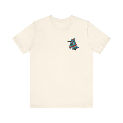Eisvogel in Strick T-Shirt – Weiches Premium Shirt mit Winterlichem Vogelmotiv