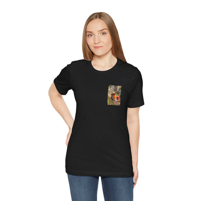 Rosi Rotkehlchen T-Shirt in der Hängematte für Vogelbeobachter und Gartenfreunde