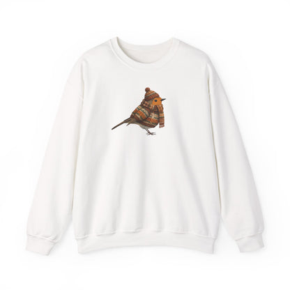 Rotkehlchen in Strick Weihnachts-Sweatshirt | Unisex Vogel Sweater für Vogelfreunde & Vogelbeobachter