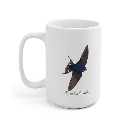 Rauchschwalbe Vogel Tasse Weiß für Vogelbeobachter