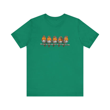 Rotkehlchen T-Shirt (Unisex) – Weiches Premium Shirt mit Einzigartigem Vogelmotiv
