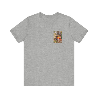 Rosi Rotkehlchen T-Shirt in der Hängematte für Vogelbeobachter und Gartenfreunde