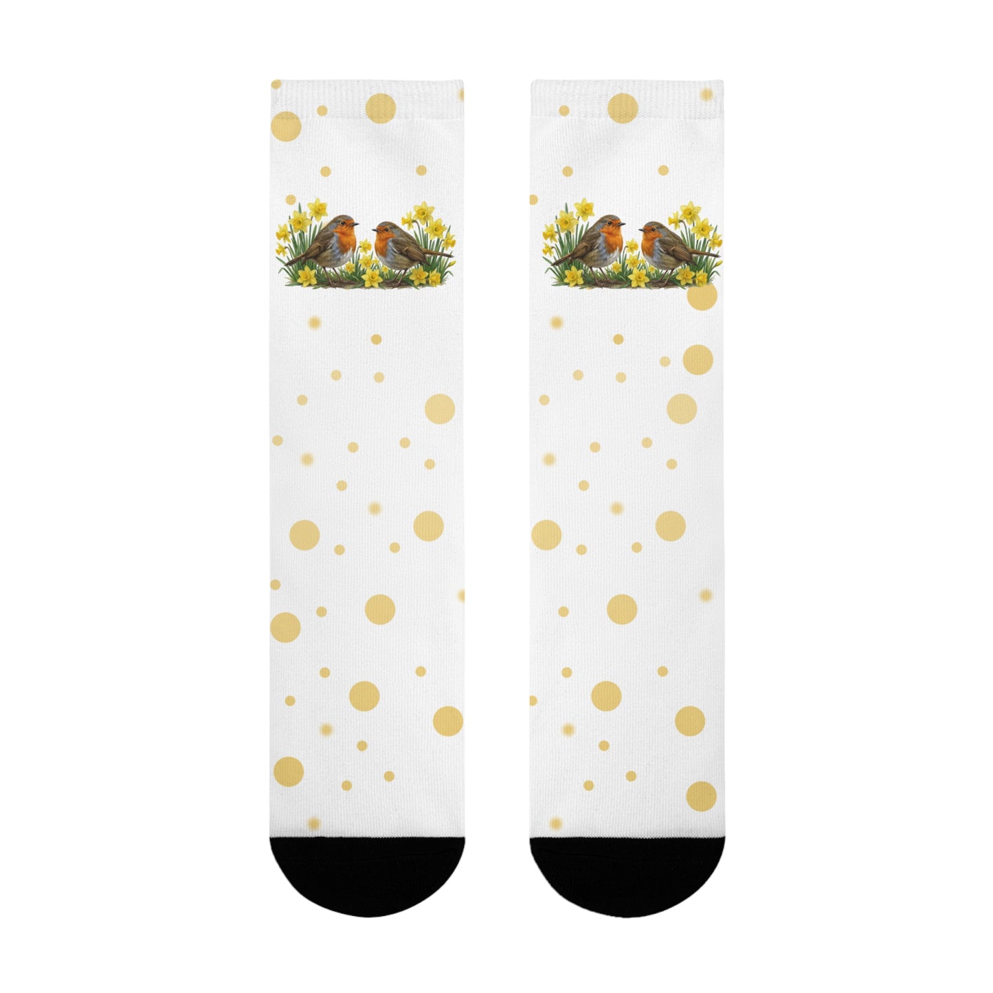 Rotkehlchen Vogel Socken – Vögel in Osterglocken Geschenk für Vogelfreunde