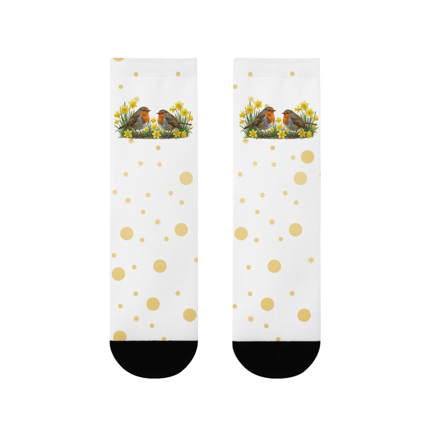 Rotkehlchen Vogel Socken – Vögel in Osterglocken Geschenk für Vogelfreunde