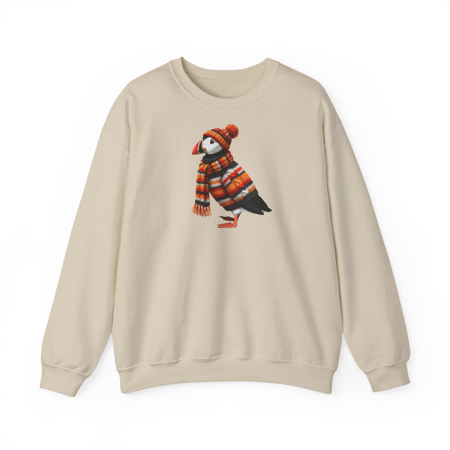 Papageitaucher in Strick Weihnachts-Sweatshirt | Unisex Vogel Sweater für Vogelfreunde & Vogelbeobachter