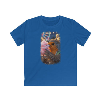 Premium Kinder T-Shirt Rosi Rotkehlchen isst Zuckerwatte auf der Kirmes