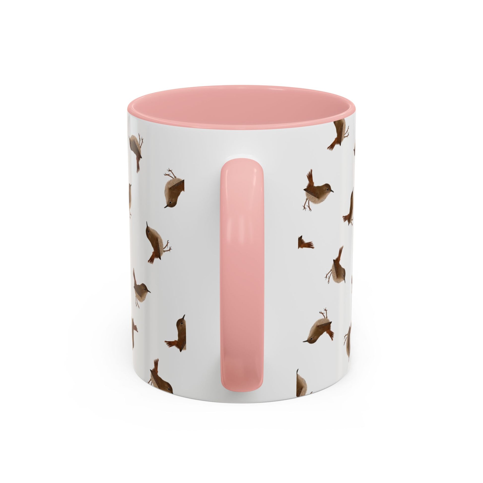 Zaunkönig Tasse mit Streumuster | Vogelmotiv Kaffeebecher für Vogelbeobachter & Naturfreunde – Accent Coffee Mug, Birds Design