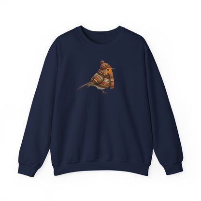 Rotkehlchen in Strick Weihnachts-Sweatshirt | Unisex Vogel Sweater für Vogelfreunde & Vogelbeobachter