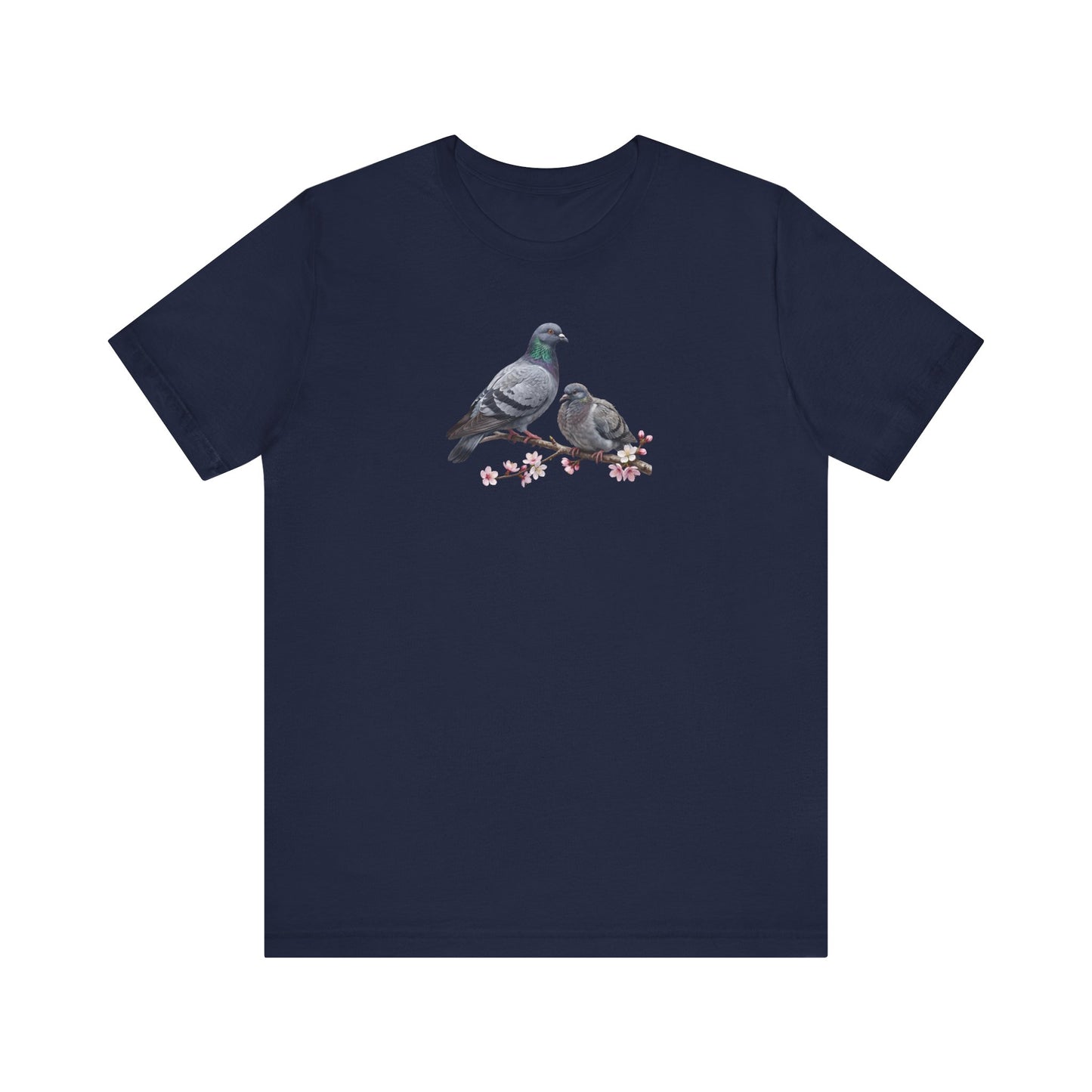 Taube & Jungvogel T-Shirt | Frühlingsblüten Vogelmotiv für Vogelbeobachter