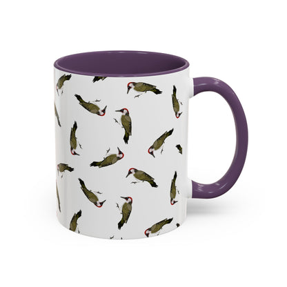 Grünspecht Tasse mit Streumuster | Vogelmotiv Kaffeebecher für Vogelbeobachter & Naturfreunde