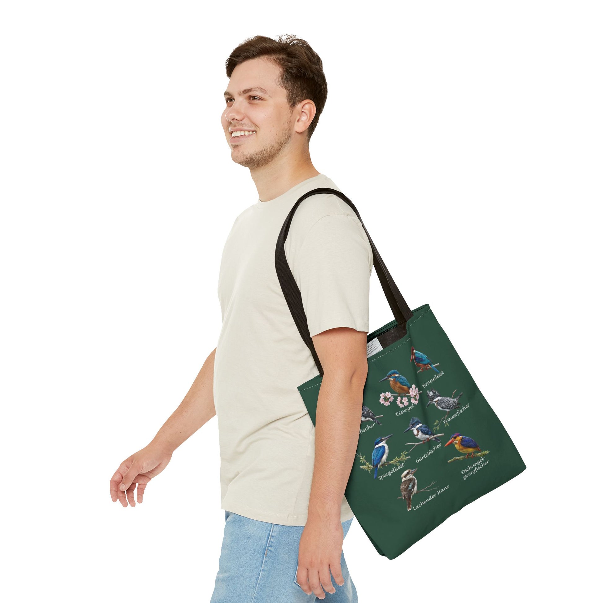 Eisvogel Tragetasche mit Accessories Hintergrund