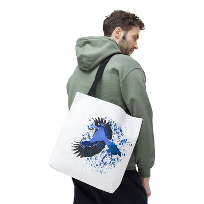 Blauhäher Tragetasche 40x40cm Vogel Tasche Weiß für Vogelbeobachter