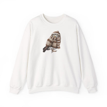 Eule in Strick Weihnachts-Sweatshirt | Unisex Vogel Sweater für Vogelfreunde & Vogelbeobachter