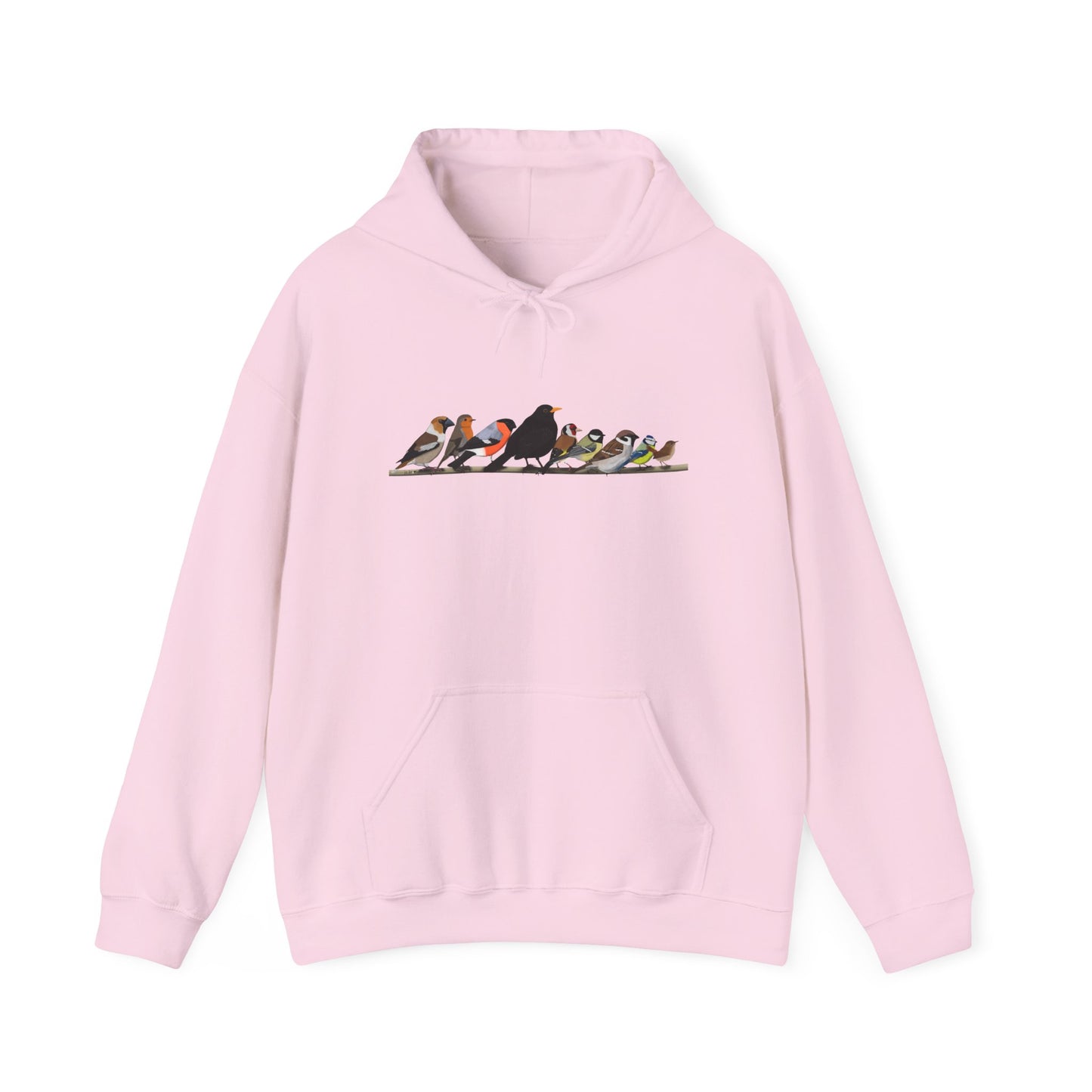 Vögel auf einem Ast Hoodie - Amsel Rotkehlchen Kohlmeise Stieglitz Kapuzenpullover für Vogelbeobachter & Naturliebhaber