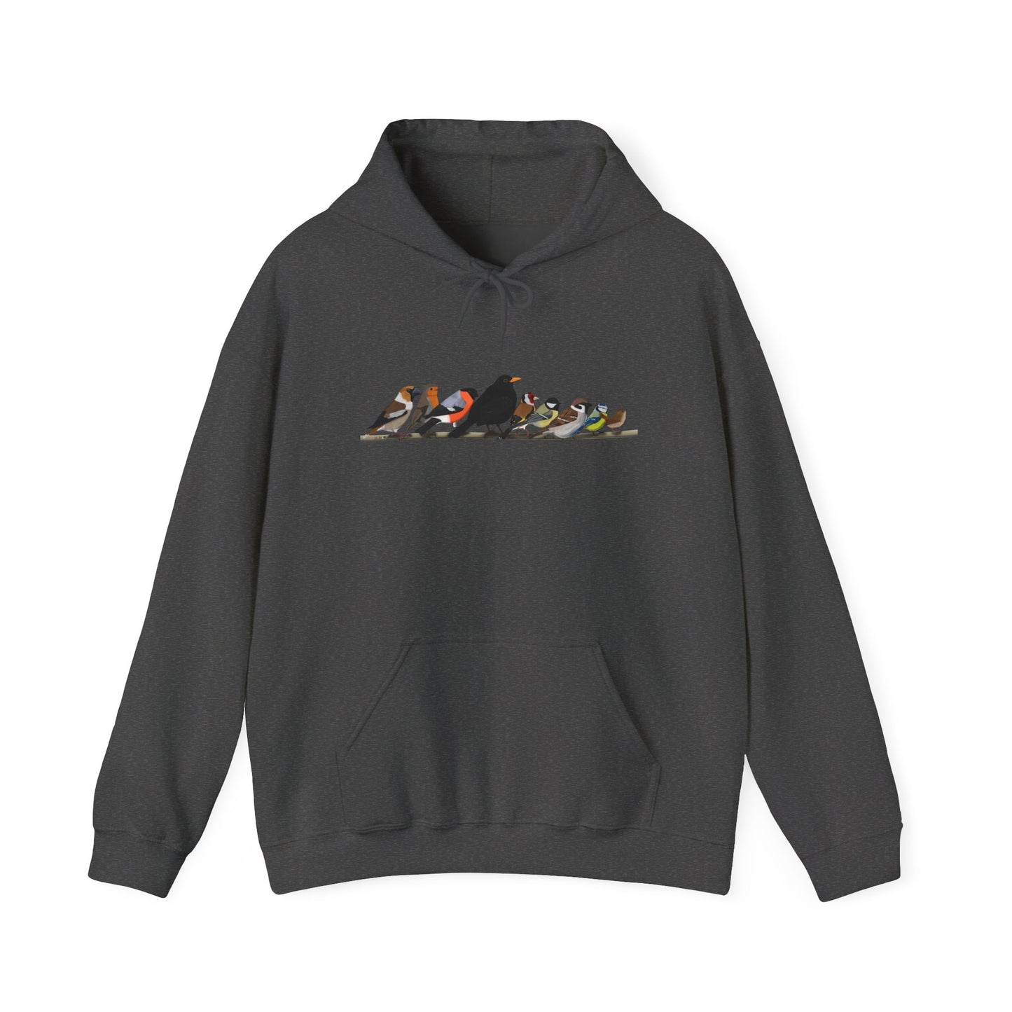 Vögel auf einem Ast Hoodie - Amsel Rotkehlchen Kohlmeise Stieglitz Kapuzenpullover für Vogelbeobachter & Naturliebhaber