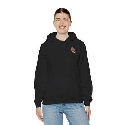 Buchfink Kapuzenpullover – Dezenter Vogel-Hoodie mit kleinem Brustmotiv für Naturfreunde